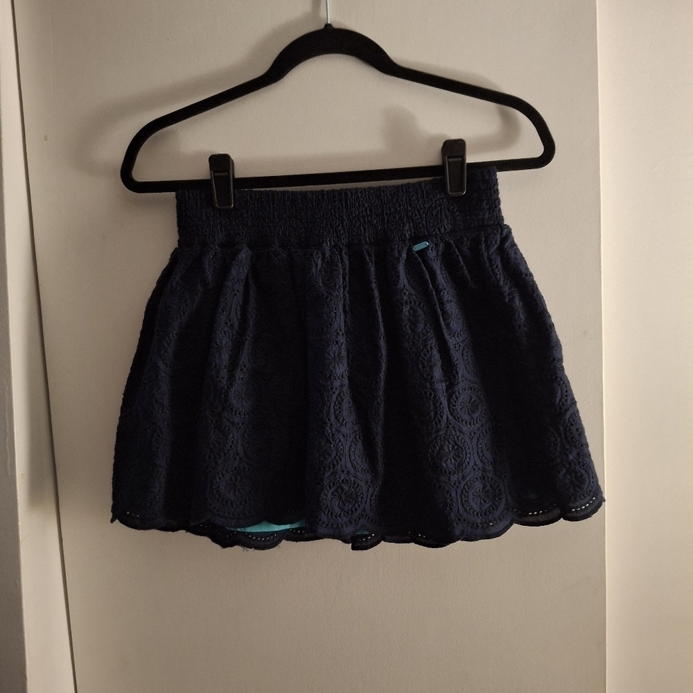 Aeropostale Women's Elegant Navy Blue Lace Mini Skirt